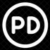 Public Domain Symbol. PD in a circle.